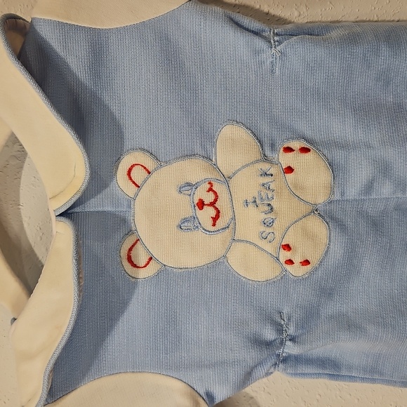 Adorable Tiny Tots Original Vintage Baby One Piece Bear Squeaks Sz. 6-9 Mo. - Picture 2 of 6
